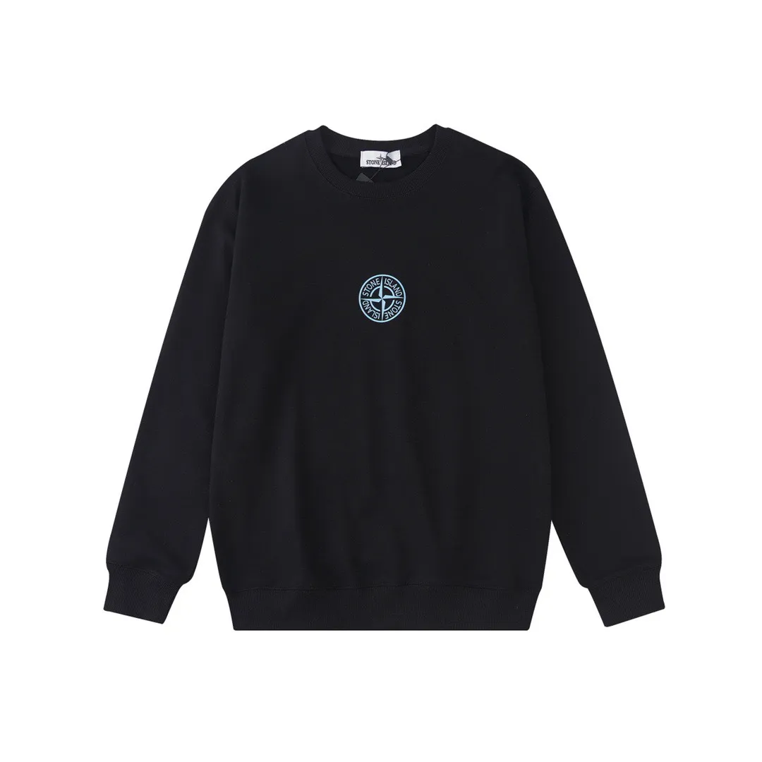 W823#P160💰 Stone Island light bulb logo round neck printed long-sleeved sweatshirt! Versatile base round neck sweatshirt for couples! Simple armband design, customized 1*1 thread (fine texture), 380g double-strand large terry fabric, very good quality, foreign trade craftsmanship, respect the original version! The threads at the cuffs and hem are all original bartacks! The time-consuming and material consumption distinguishes the ordinary version on the market! Tops worn by celebrities from all walks of life on INS, can be matched with couple styles!  Color: Black White Size: M-XXL